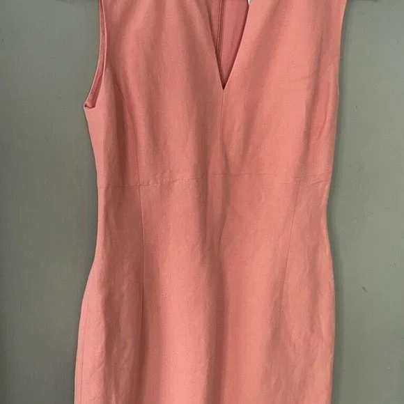 Ann Taylor LOFT Coral Linen Blend Pencil Dress Size 2 XS - Picture 4 of 5
